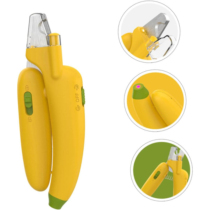 Тримач для когтів для собак та котів BESPORTBLE з LED-підсвічуванням: безпечний триммер для догляду за кігтями