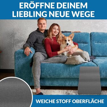 Сходинка для собак Nuraya: 3 сходинки, 40 см, з антиковзким покриттям. Підходить для маленьких собак та котів. Зручна для доступу до диванів та ліжок. Легко миється.