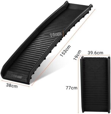 Сходинка для собак LEADZM, складна, до 50 кг, для багажника авто, чорна (160x40 см)