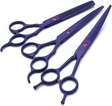 Професійна ножиця для собак, вигнута ножиця, ножиці для догляду за шерстю собак, набір BeautyScissors, підходить для стрижки шерсті тварин (фіолетовий)