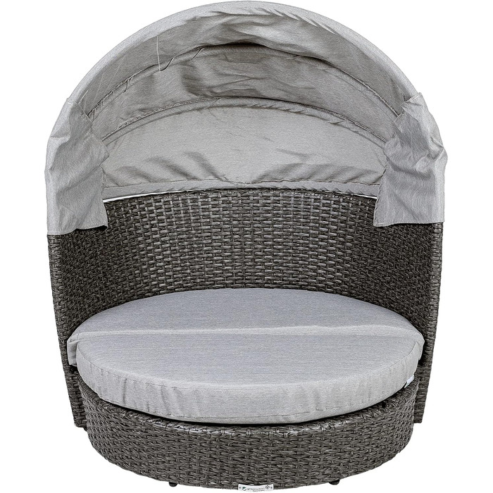 Greemotion лежанка для собак з дахом та подушкою, сірий колір, 79 x 83 x 56 см