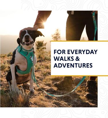 Нашийник для собак RUFFWEAR Front Range, міцний Tubelok, алюмінієва застібка, стильний, для щоденного використання, колір бірюзовий, розмір M (36-51 см)