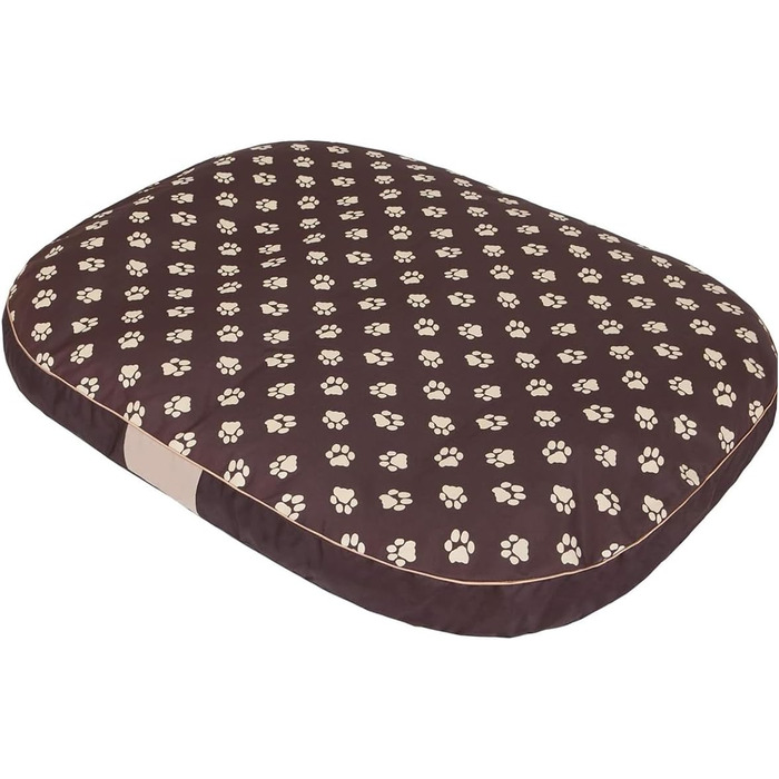 Кругла лежанка для собак Oval - водонепроникна, м'яка, для будь-яких порід, 70x50x15 см (XL 108x85x15 см), коричнева з лапами