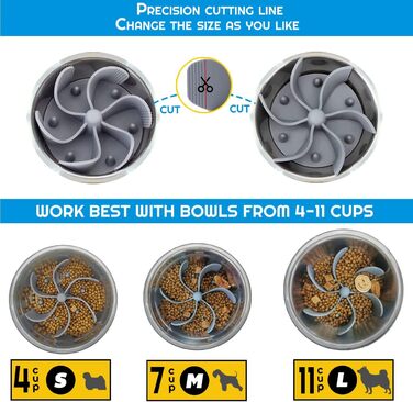 Миска для собак Slow Feeder з гелевою вставкою: запобігає ковтання, для здорового травлення, великі напувачки для собак