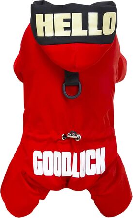 Теплий зимовий халат для собак Izefia: водонепроникний, бавовняний, для маленьких та середніх собак і котів (довжина спини: 32 см, 17 см), зелений, червоний