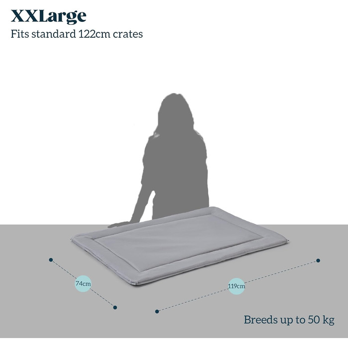 Крізьовий матрац для собак Cybarmour - стійкий до гризіння, великі породи, 89x59 см, вапняковий колір