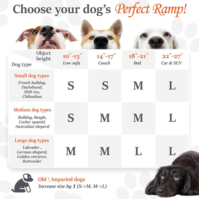 PATHOSIO PETS Рампа для собак з дерева, складна, регульована, для ліжка, дивану, авто, для всіх порід, до великих собак, колір горіх-сірий