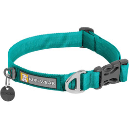 Нашийник для собак RUFFWEAR Front Range, міцний Tubelok, алюмінієва застібка, стильний, для щоденного використання, колір бірюзовий, розмір M (36-51 см)