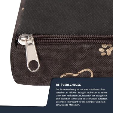 Килимок для собак FDM Puddy, 70x60 см, водонепроникний, з ефектом пам'яті, для маленьких собак, коричневий/золотий