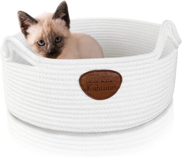 Квіткове ліжко для кота, лежанка з бавовняних мотузок, ECO лежанка для кота, лежанка для собак, ліжко для кота, місце для сну, лежанка для домашніх тварин, біле котяче ліжко