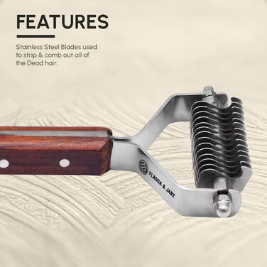 Гребінець для догляду за підшерстям собак, котів та домашніх тварин FLAMIA & JABZ (14 лез)