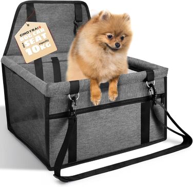 Автомобільний лежак для собак - стійкий, дихаючий, знімний, для маленьких та середніх собак, темно-сірий