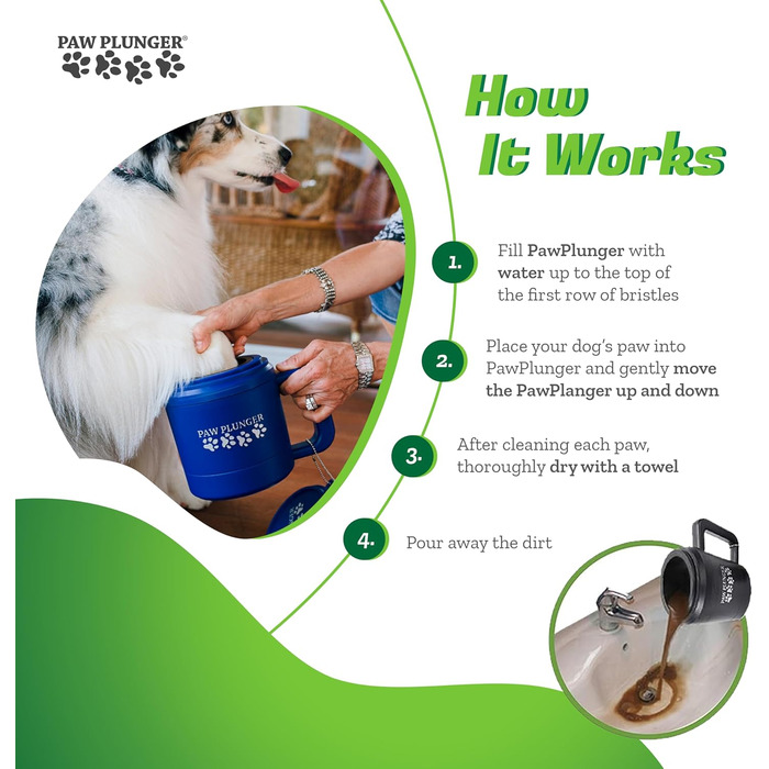 Очищувач лап для собак Large, чорний - Paw Plunger