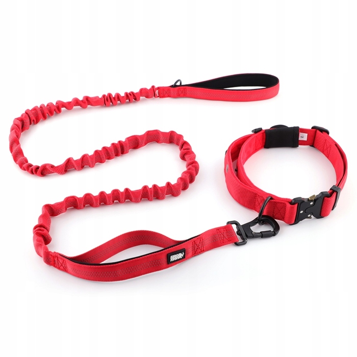 Міцний нашийник з ручкою та кишеняю для ID, червоний HUGGY DOGGY Alpha S