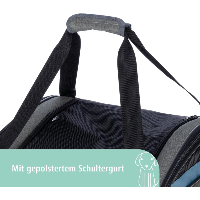 Автокрісло для тварин Kerbl Vacation, сірий/блакитний, 44x35x30 см