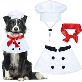Костюм на Хелловін для собак: кухар з червоним шарфом, великий розмір