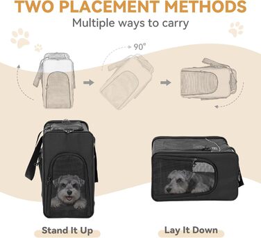 Транспортна сумка для собак та котів Petsfit 55x40x23, авіаперельоти, авто, поїзд | Чорний колір