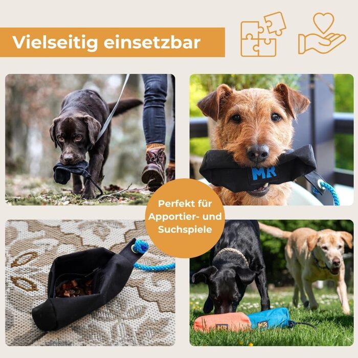 Футляр для корму Martin Rütter Koralle XS – миготливий мішок для собак, водонепроникний та пральний, з блискавкою та шнуром для кидання – мішок для апортування для собак – для сухого та вологого корму, ласощів