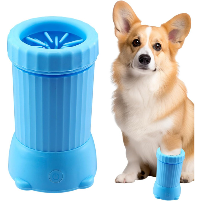 Автоматичний мийка лап для собак: USB-зарядка, для середніх собак, блакитна