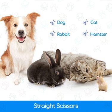 Набір професійних ножиць для собак Nobleza Hundeschere Set Profi: 4 в 1 (з круглим ножем, безпечною на кінчику, для собак, котів, тварин)