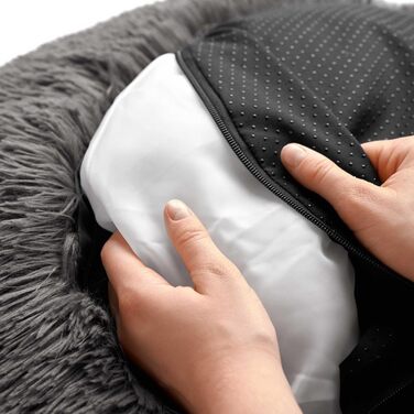 Лопа (LOPPA) - м'яке ліжко-подушка для собак та котів, ковзаюча основа, прання при 30°C, білий, L