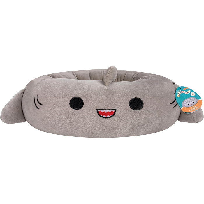 Ліжко для домашніх тварин Squishmallows Gordon Акула 61 см, середнє, ультрам'яке, офіційне плюшеве ліжко