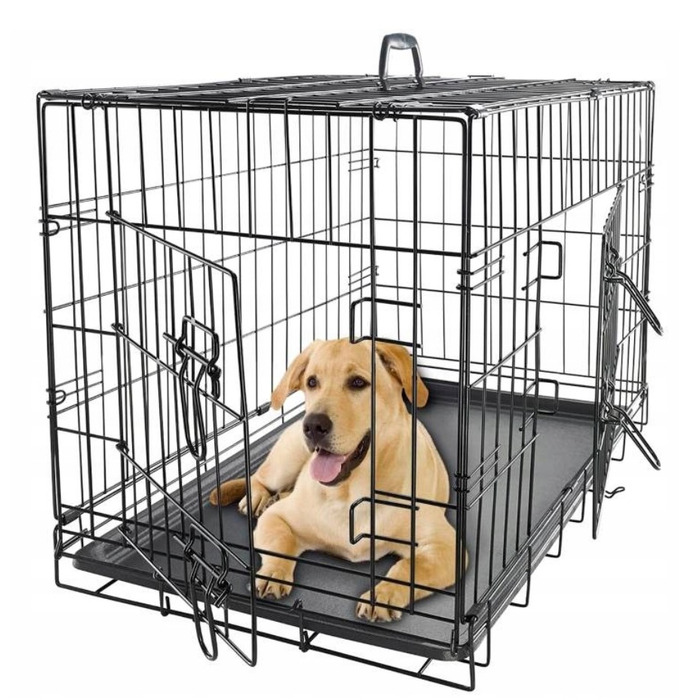 Металевий транспортний клітка-вольєр для собак Anytech, 121x74x82 см, розмір XXXXL