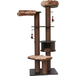 Драбина для котів Flamingo Raisa 3 – коричнево-сіра, 198 см | XXL комплекція для котів!