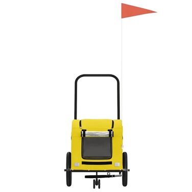 Дитяча коляска для собак та котів, велопричіп, жовта, Oxford-тканина та метал