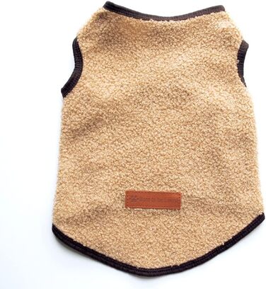 Теплий флісовий жилет для собак, теплий зимовий одяг для цуценят, жилетка для чихуахуа, пуделя, тедді (чорний, хакі) (X-Small)