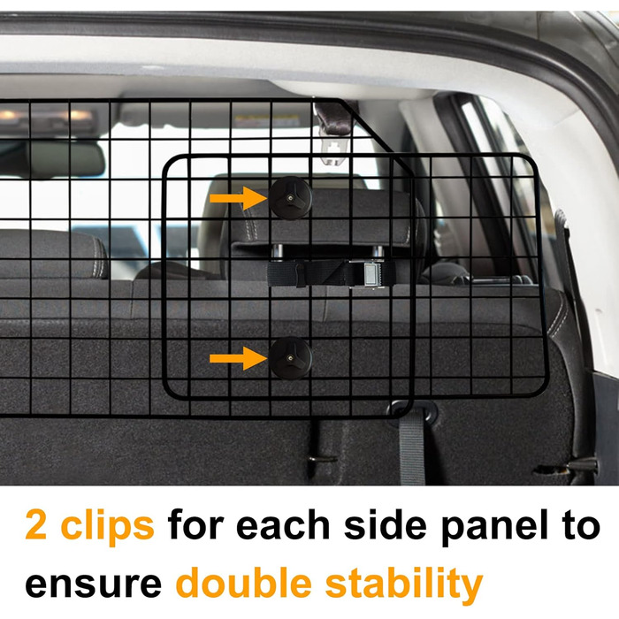 Бар'єр для собак у автомобіль NOAMOO 38-66.5 дюймів - універсальний, для SUV, мінівен, вантажівка. Безпечний огородження для тварин.