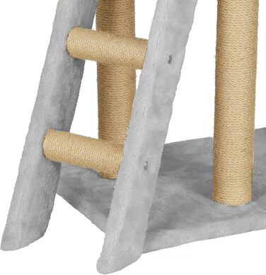 Котячий будиночок SPRINGOS з дряпалкою, 245 см, сірий, регульована висота