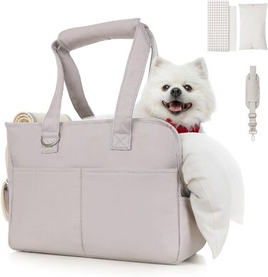 Переноска для тварин, переноска для котів та цуценят, м'яка, складана, сіра, до 6.8 кг