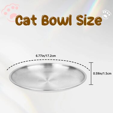 Напувалка для котів з нержавіючої сталі, 17.3 см, для кошенят та дрібних тварин, 2 шт.