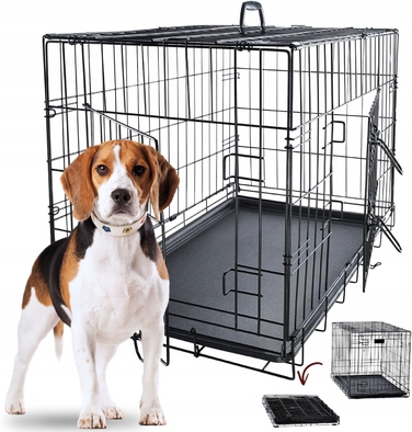 Клітка для середніх собак Oh!dog зі сталі з порошковим покриттям, 46 x 75 x 52 см