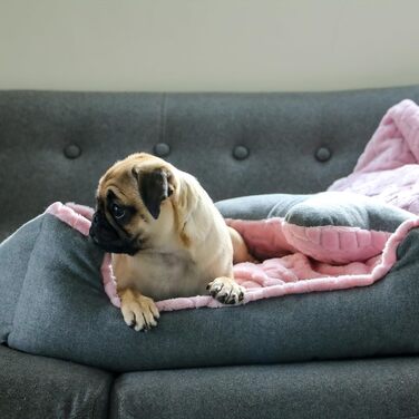 Кімнатне ліжко для собак Ancol – м'яка підстилка з бортиками, 60 x 50 см, рожевий колір