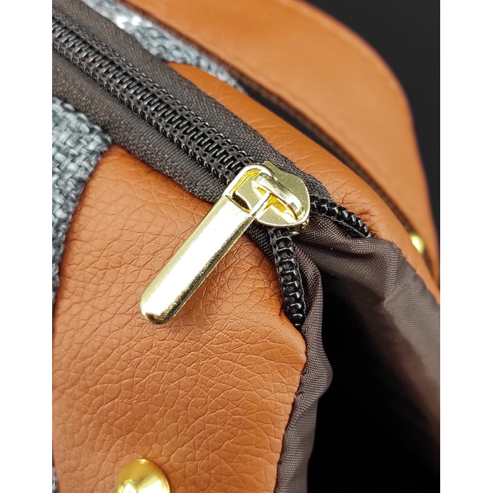 CAZO Oxford переносна сумка-переноска для собак та котів, 30x40x24 см, коричнева в клітинку, LXD1001