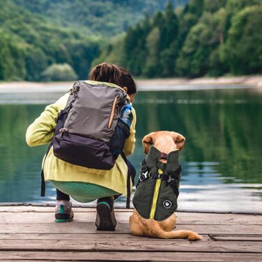 Зручна та водонепроникна куртка для собак, двостороння, вітрозахисна, зелена, XS