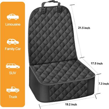 Чохол на переднє сидіння для собак, міцний, з ременем безпеки, водовідштовхуючий, з боковими клапанами, для авто, вантажівок, SUV