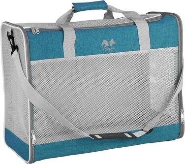 Сумка-переноска для собак та котів Equicani® 55x40x23 см, складана, легка, з сіткою, ременем та знімним дном | Ідеальна для подорожей, авто та авіаперельотів (Блакитна)