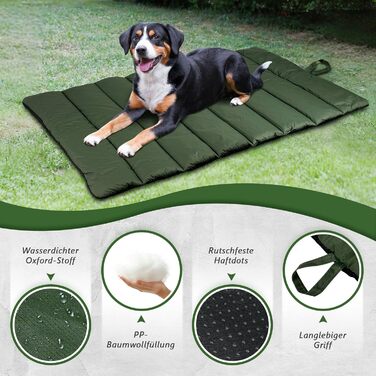 Водонепроникний килимок для собак Lohofrnny 110x68 см, товстий, м'який, з можливістю прання, для подорожей, кемпінгу та відпочинку на природі (оливковий)