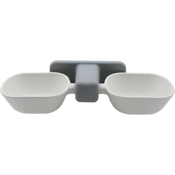 Двічі миска для котів, миски для котів, годівниця для котів на стіну, з піднятим тримачем, зменшує біль у шиї, знімні миски