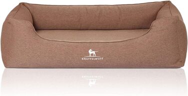 Ортопедичне велюрове ліжко для собак Knuffelwuff Leano XXL 120x85 см світло-коричневе, знімний чохол, пране, для великих, середніх і малих собак
