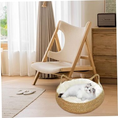 Кігтеточка-гніздо для котів Obelunrp, 43 см, кругленьке, з м'яким подушечком, стійке до подряпин, для дому, підходить для великих котів (середнього розміру)