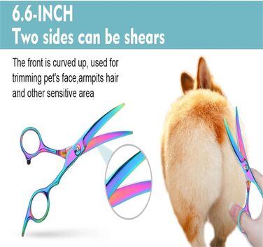 Професійний набір ножиць для собак 6 в 1: 6,6' - ідеально для грумінгу собак, котів та інших тварин. В комплекті: прямі, зубчасті та вигнуті ножиці (чорний + жовтий)