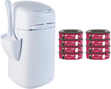 LitterLocker Fashion комплект з 8 змінних касет для утилізації котячого наповнювача, оригінальний контейнер для збору котячого туалету, полегшує прибирання, зручний дизайн