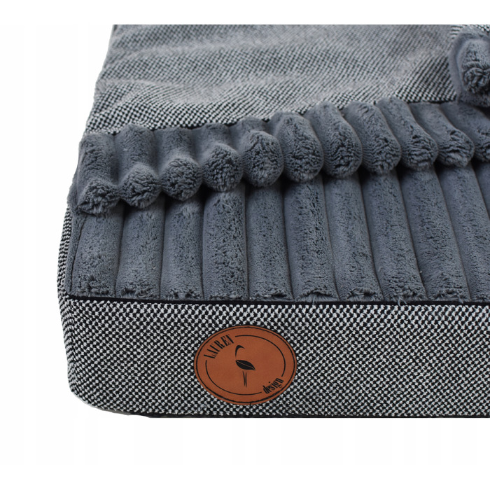Ортопедичне ліжко для собак Lauren Design, сіре, 70 см x 60 см