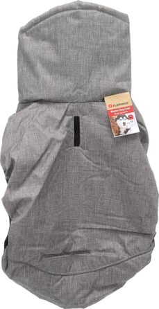 Шлейка для собак Flamingo Hundemante Winter – Igu, 50 см, тепла та модний дизайн, поліестер, водовідштовхувальна, ізотермічна внутрішня підкладка, світловідбиваючі елементи, захист грудей та живота, отвір для повідка (Сірий, XL)