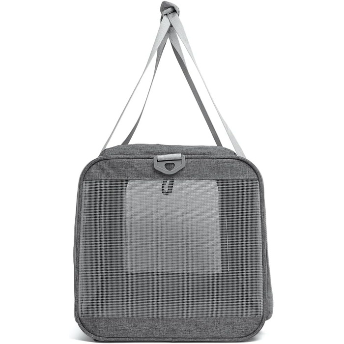 Транспортна сумка для котів та собак до 8 кг, сірого кольору. Зручна, дихаюча, з ремінєм через плече та надійними застібками. Ідеально для подорожей, ветеринара, авто та літака.