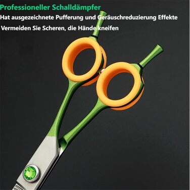 Ножиці для грумінгу собак, вигнуті - 7.0' з японської нержавіючої сталі. Ідеальні для догляду за шерстю собак та котів. Зелені ножиці для грумінгу.